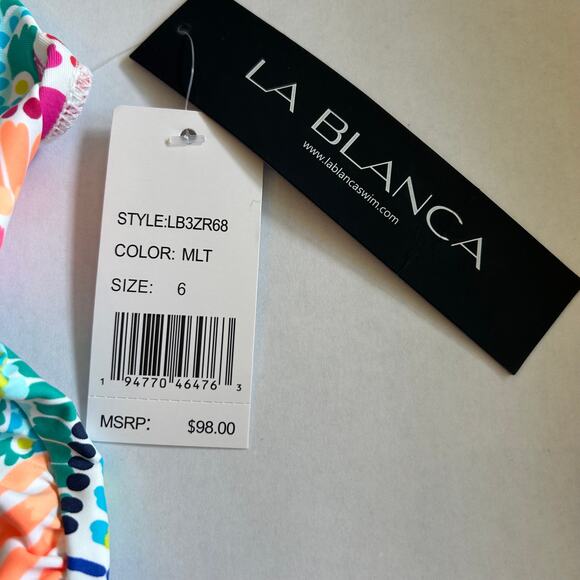 La Blanca Women's Over The Shoulder Tankini Swimsuit TOP ONLY *NEW* Size 6 - Picture 4 of 14